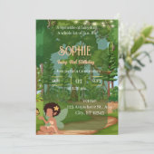 Magische Waldweide mit Schmetterling Einladung (Stehend Vorderseite)