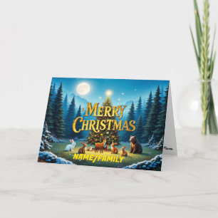 Magische Waldweihnachtsnacht Feiertagskarte