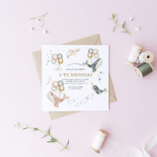 Magische Wale und Balloons zum Geburtstag Einladun