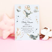Magische Wale und Stars Virtual Baby Dusche Einladung