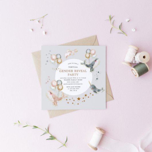 Magische Wale Virtual Gender Reveal Party einladen
