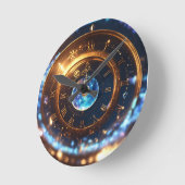 Magische Wall-Uhr - Mit Enchan den Platz einbinden Runde Wanduhr (Winkel)