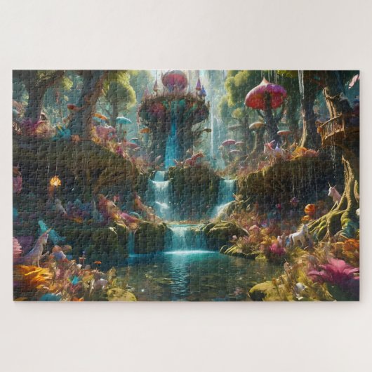 Magische Wasserfall Landschaft Puzzle (Horizontal)