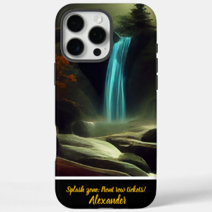Magische Wasserfälle bei Nacht, einzigartig für Si iPhone 16 Pro Max Hülle