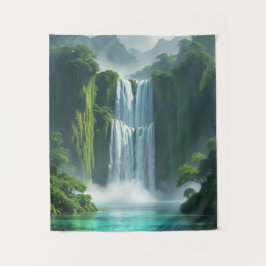Magische Wasserfalllandschaft Wandteppich