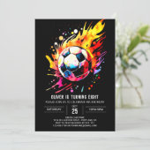 Magische Wasserfarbe Fußball Geburtstag Einladung (Stehend Vorderseite)