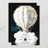 Magische Wasserfarbe Heißluftballon Geburtstag Einladung (Vorne/Hinten)