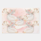 Magische Wasserfarbe Rosa Einhorn Kinderdusche Geschenkpapier Set (Vorderseite 2)