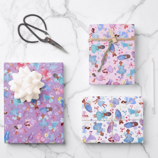 Magische Wasserfarben-Feien Geschenkpapier Set (Vorderseite)