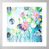 Magische Wasserlilien Archivkunstdruckverhältnis 1 Poster (Vorne)