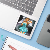 Magische weibliche Fee Aufkleber (Laptop mit iPhone)