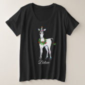 Magische Weihnachts-Einhorn nur glauben Große Größe T-Shirt (Design vorne)