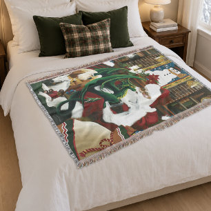 Magische Weihnachts-Fantasie Weihnachtsmann-Drache Decke