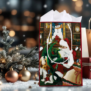 Magische Weihnachts-Fantasie Weihnachtsmann-Drache Mittlere Geschenktüte