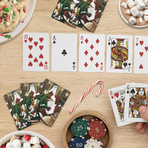 Magische Weihnachts-Fantasie Weihnachtsmann-Drache Spielkarten