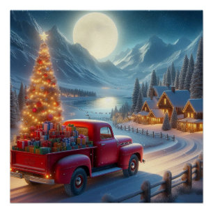 Magische Weihnachtsabend-Lieferung Poster