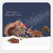 Magische Weihnachtsaufkleber Quadratischer Aufkleber (Vorderseite)