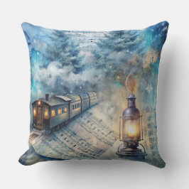 Magische Weihnachtsbahn Kissen - Vintager Winter