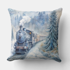 Magische Weihnachtsbahn Kissen - Vintager Winter