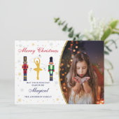 Magische Weihnachtsballerina Nutcracker 5 Foto Feiertagskarte (Stehend Vorderseite)