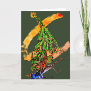 Magische Weihnachtsbaum-Feiertagskarte O heilige Feiertagskarte