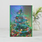 Magische Weihnachtsbaume Feiertagskarte (Stehend Vorderseite)