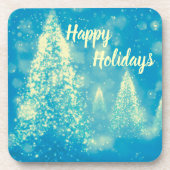 Magische Weihnachtsbaumen glückliche Ferien Getränkeuntersetzer (Vorderseite)