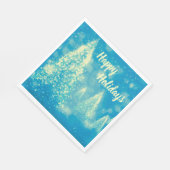 Magische Weihnachtsbaumen glückliche Ferien Serviette (Ecke)