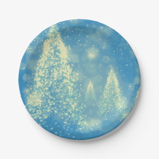 Magische Weihnachtsbaumen Pappteller (Vorderseite)