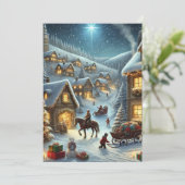 Magische Weihnachtsdorf-Szene-Urlaubskarte Feiertagskarte (Stehend Vorderseite)