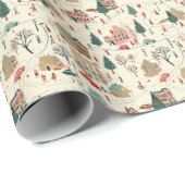 Magische Weihnachtsdörflichkeiten Geschenkpapier (Rolleneckpunkt)