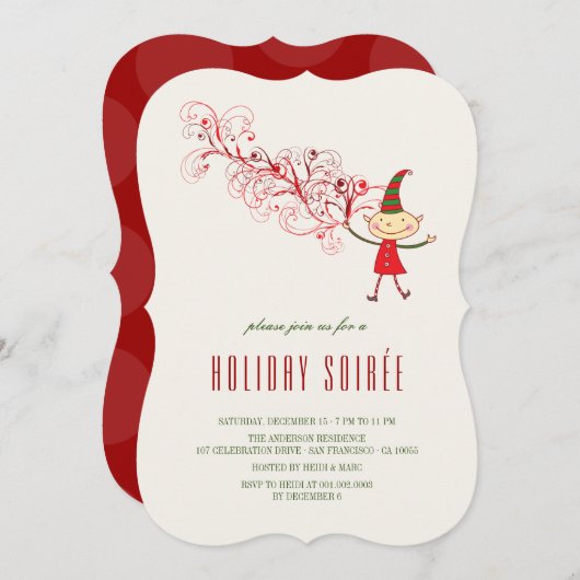 Magische Weihnachtself Classic Feiertag einladen Einladung (Vorne/Hinten)