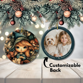 Magische Weihnachtself individuell anpassbar Keramik Ornament