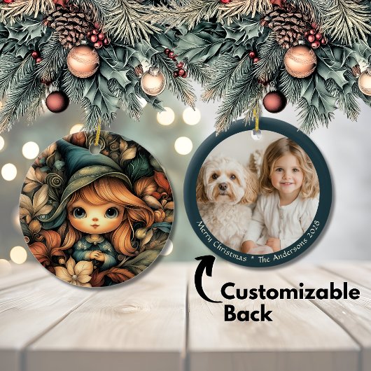 Magische Weihnachtself individuell anpassbar Keramik Ornament