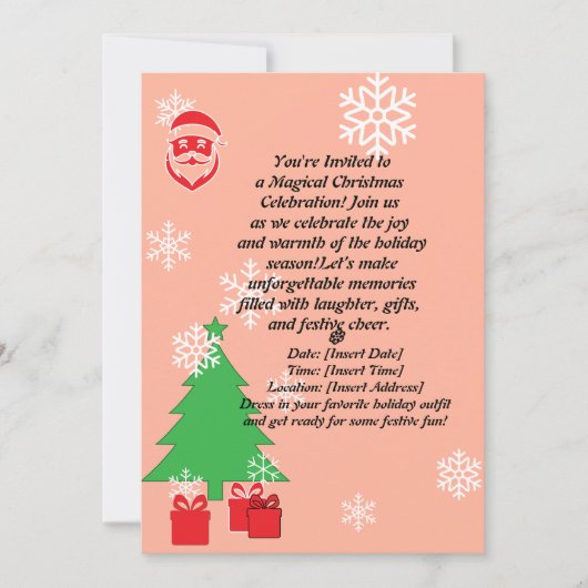 Magische Weihnachtsfeier | Elegant Holid Einladung (Vorderseite)