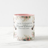 Magische Weihnachtsfeier Zweifarbige Tasse (Mittel)