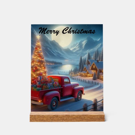 Magische Weihnachtsfeierablieferung Acrylschild (Vorderseite)