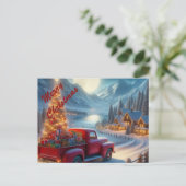 Magische Weihnachtsfeierablieferung Feiertagspostkarte (Stehend Vorderseite)