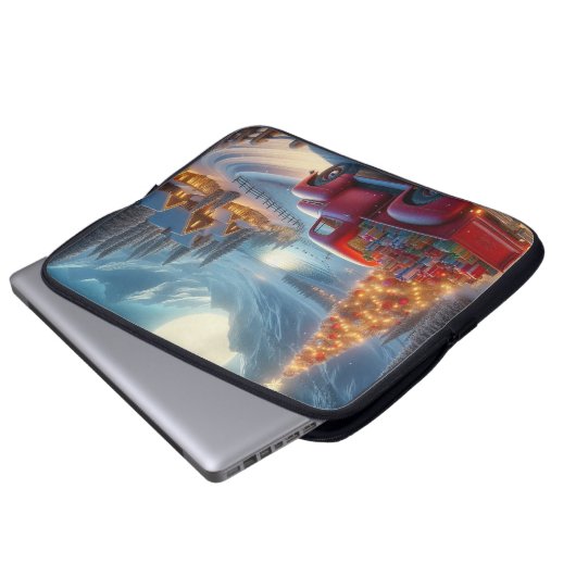 Magische Weihnachtsfeierablieferung Laptopschutzhülle (Vorne Knopf)