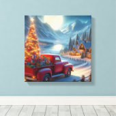 Magische Weihnachtsfeierablieferung Leinwanddruck (Insitu (Holzboden))