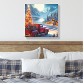 Magische Weihnachtsfeierablieferung Leinwanddruck (Insitu (Schlafzimmer))