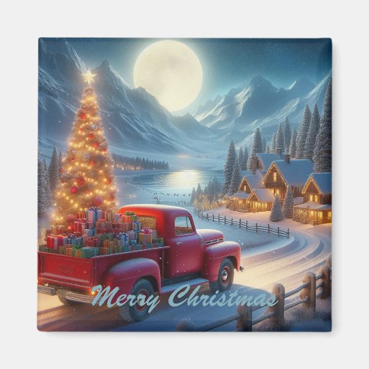 Magische Weihnachtsfeierablieferung Magnet (Vorne)