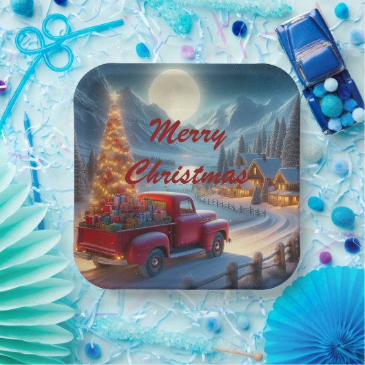 Magische Weihnachtsfeierablieferung Pappteller (Party)