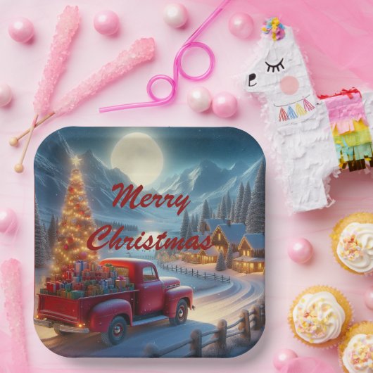 Magische Weihnachtsfeierablieferung Pappteller (Party)