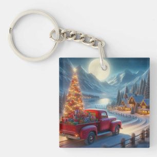 Magische Weihnachtsfeierablieferung Schlüsselanhänger