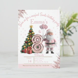 Magische Weihnachtsgeburtstagseinladung von Santa  Dankeskarte