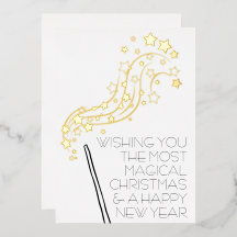 Magische Weihnachtskarte mit Goldfolie