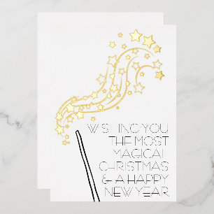 Magische Weihnachtskarte mit Goldfolie Folien Feiertagskarte