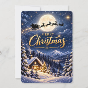 🌙🎄 Magische Weihnachtskarte mit Mondlicht ❄️✨ Feiertagskarte