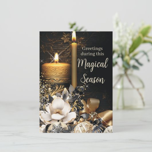 Magische Weihnachtskarten Feiertagskarte (Stehend Vorderseite)